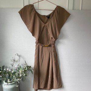 H&M Belted Tan Dress Womens size 14